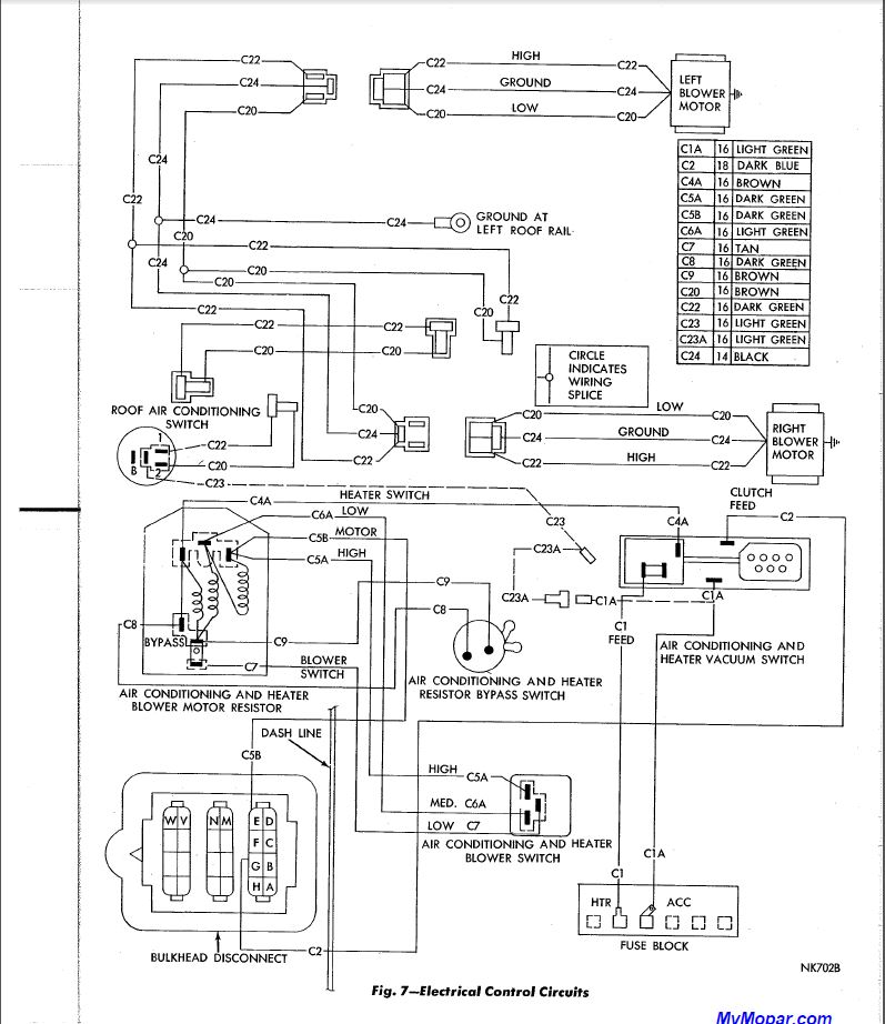 Wiring Diagram for Factory A/C car | For B Bodies Only Classic Mopar Forum