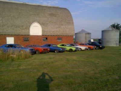 A sad day for a gathering remembering Ed George with most of ours cars in salute to a true fan, 2012