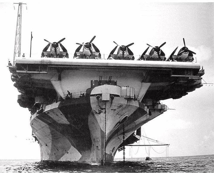 00000000fa USS Hornet at anchor in Majuro Lagoon, Marshall Islands, 12 May 1944. F6F Hellcat f...jpg