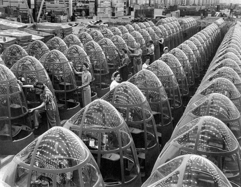 000000a Nose sections for the Douglas A-20 Havoc are made ready by workers at a California pla...jpg