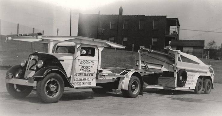 1935 Dodge belonging to Associated Transports in St. Louis Mo. pulling an Illinois Special rig.jpg