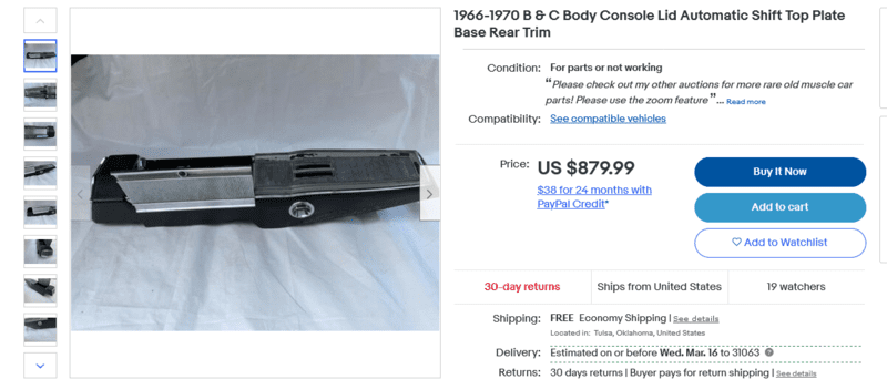 1966-1970 B C Body Console Lid Automatic Shift Top Plate Base Rear Trim eBay.png