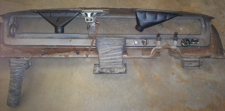1966 Coronet dash panel with defroster nozzles and center alc outlet hose - back side view #1.jpg