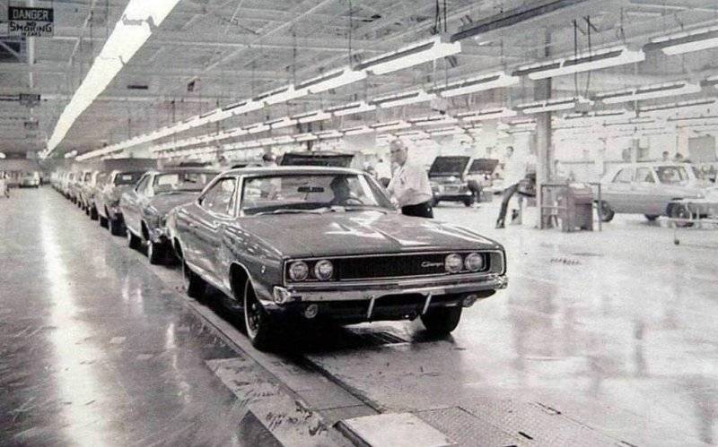 1968 Dodge Chargers at the end of the assembly line.jpg