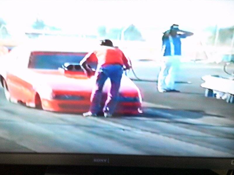 1988 Govn. Cup & Night of Fire Sac-Raceway Doc Finley OLPS after burnout.JPG