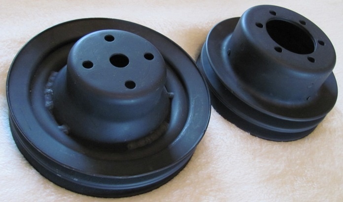 426 hemi wedge 440 mopar double deep pulleys water pump crank matched set.JPG