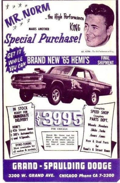 65 Coronet A990 SS Mr. Norm's $3995 sales advert. #1.jpg