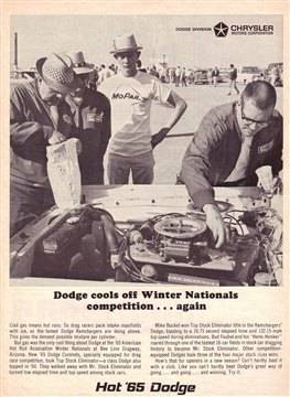 65 Coronet AWB AFX Dodge Ramchargers Winternationals Advert. #1.jpg