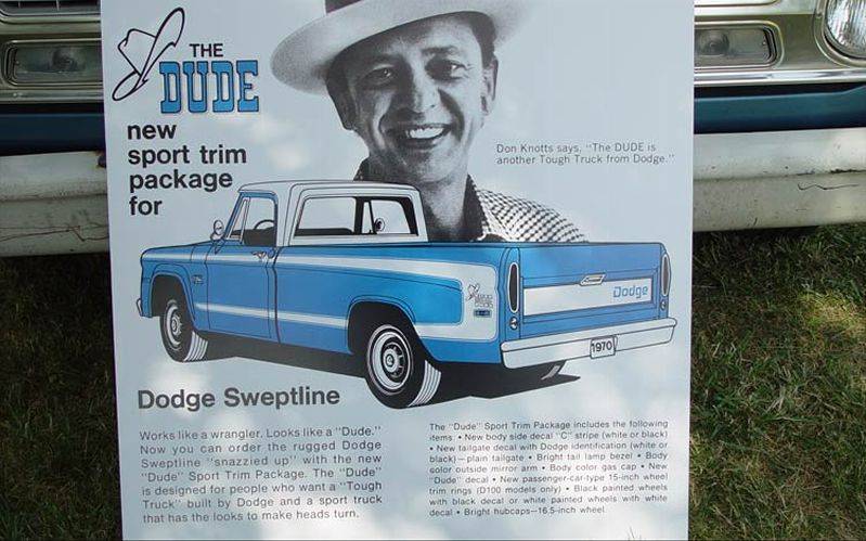 70 D-100 Sweptside Pick up Dodge Dude edition Advert. #1aa Blue.jpg