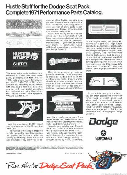71 Charger RT Advert. #13 Dodge Scat Pack Hustle Stuff.jpg