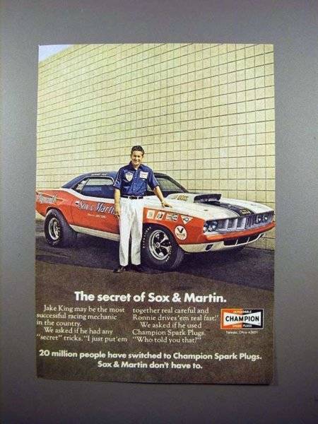 71 Cuda Hemi PS Sox & Martin Champian Spark Plugs advert. #1 -Jake King-.jpg