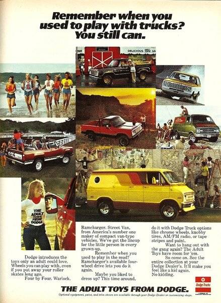 78 W-150 Power Wagon & Ramcharger advert. #1 Remember when you played with trucks.jpg