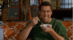 Adam Sandler craking up knee slapping laughing.gif