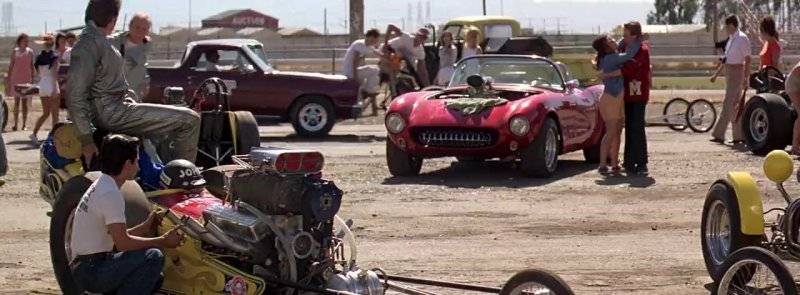 American Graffiti More @ Miners dragster & a gasser Vette in pits.jpg