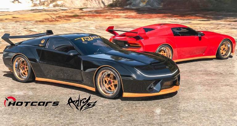 Pontiac Tojan Concept render, 2 cars, front and back