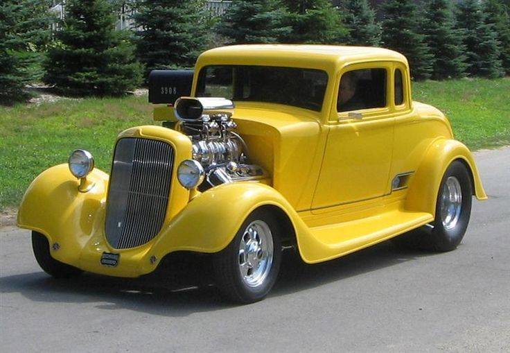 Boyd Coddington 33 Plymouth - Blown 5 window coupe yellow.jpg