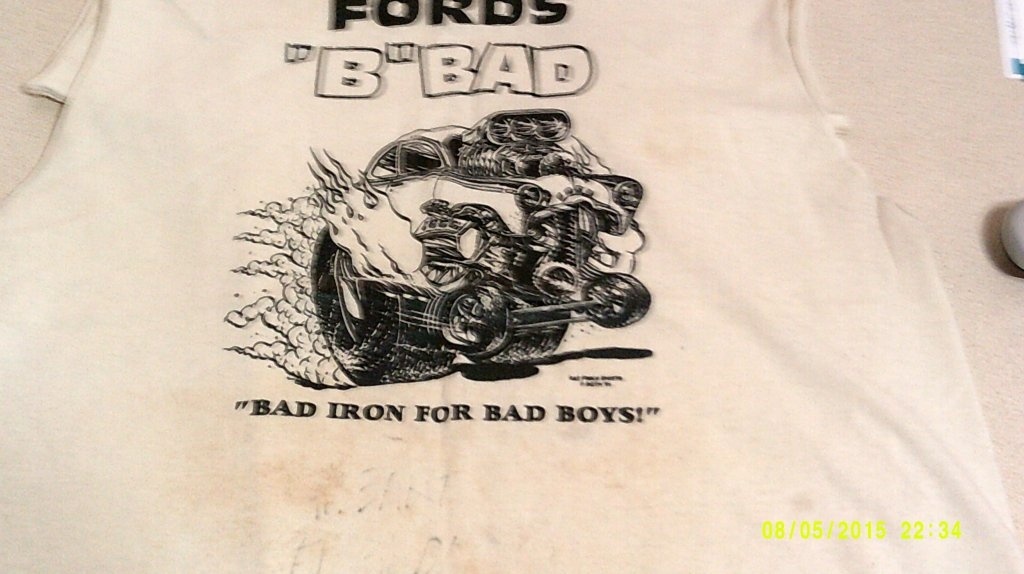Budnicks 49 Ford Pro-Gas Ed Roth Personalized & autographed Tee shirt.JPG