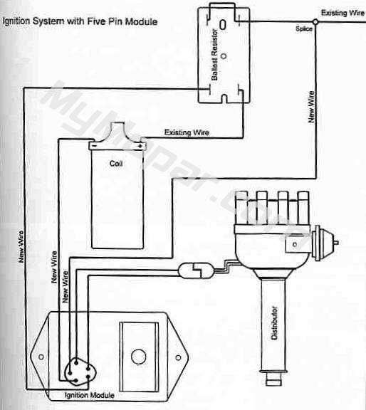 Chrysler Electronic Ignition Wire Diagram 4 Pin Ballast w-5-pin module.jpg