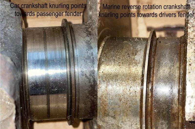Identifying a reverse rotation crankshaft with pictures For B