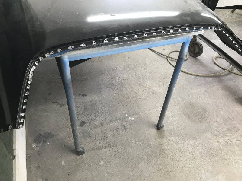 Drilling spot weld holes rear.JPG