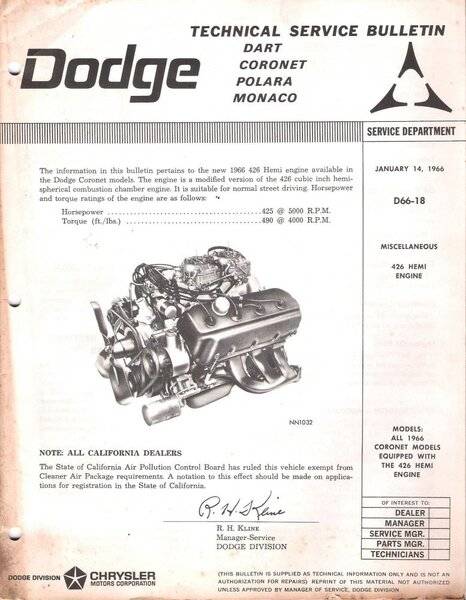 Engine 426ci Hemi 1966 Dodge Bulletin 001.jpg