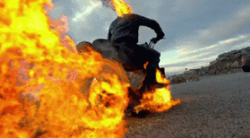 Ghost Rider on bike on fire.gif