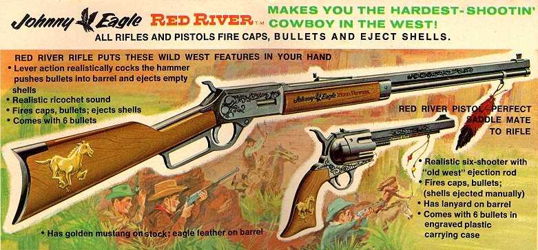 Gun Daisey Red River Johnny Eagle Rifle & Pistols shot real plastic bullets & caps.jpg