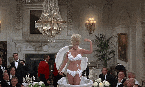 Happy Birthday Babe coming out of cake -oldie-.gif