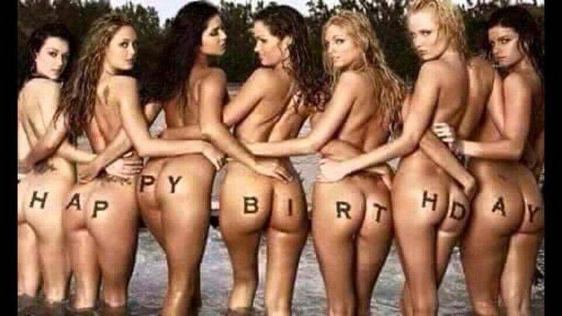 Happy Birthday babe Spelled out on nice ladies butts.jpg