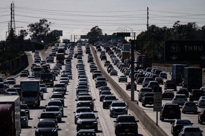 Heavy traffic on a California highway