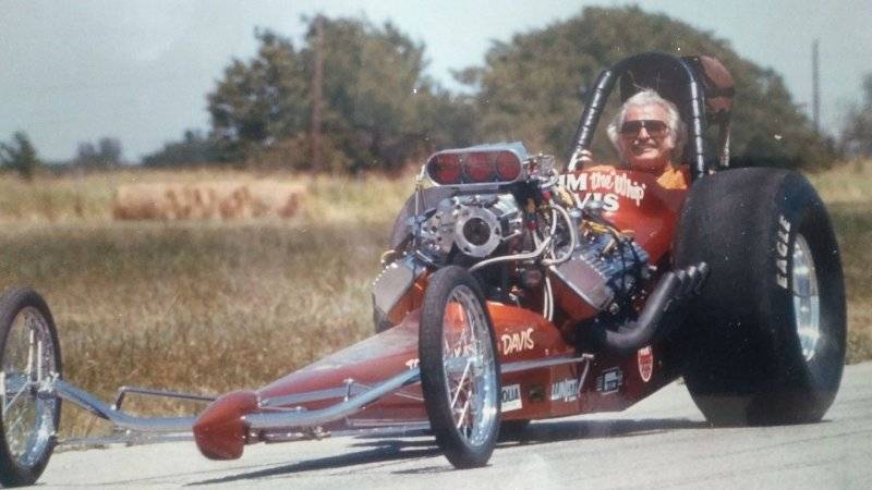 Jim Davis TF driver in Pete & Marlene's FE Dragster Tulsa Oklahoma.jpg