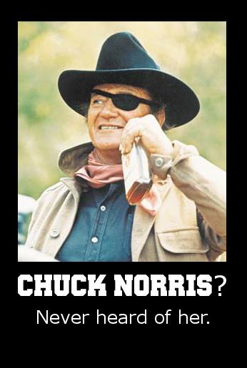 John Wayne Chuck Norris Never heard of her.jpg