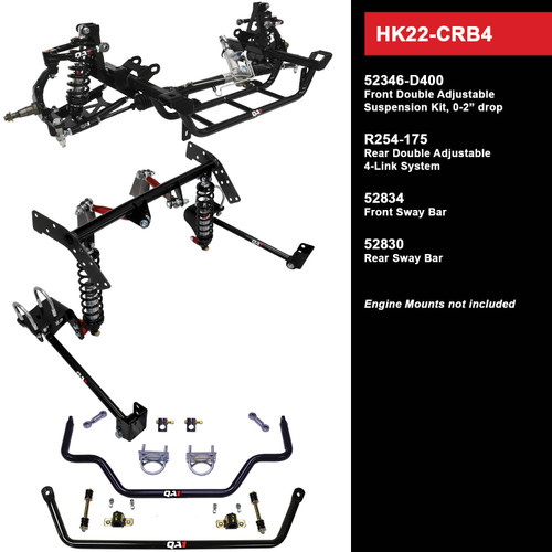 HK22-CRB4 Level 2 Full Vehicle Handling Kit, 71-72 Mopar B-Body, Double Adjustable, 0-2in. Drop