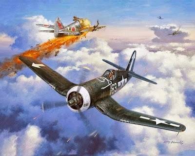 Mitsu-F4U-Corsairvs_Kawasaki Hien'Tony-Dean's Tigth Spot, by Roy Grinnell.jpg