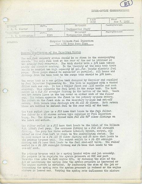 Mopar 65 AFX Hilborn FI Engineering memo from T.T. Coddington to T.M. Hoover #1.jpg