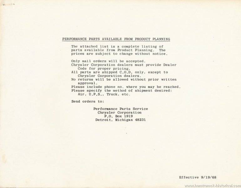 Mopar 68 Hi-Po Parts Available From Product Planning #1 cover.jpg
