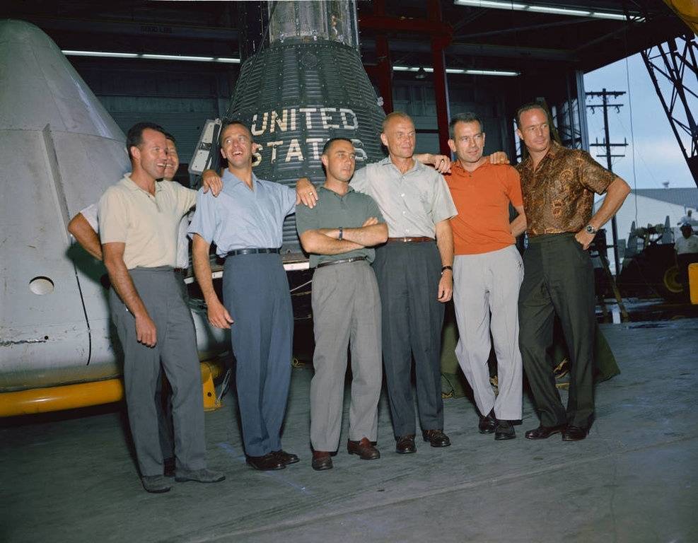 NASA Mercury Astronauts John Glen in the center right.jpg