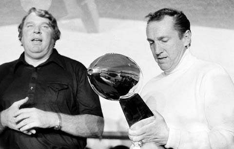 Oakland Raiders AFL 1977 excepting the Super Bowl Trophy Al Davis & John Madden.jpg