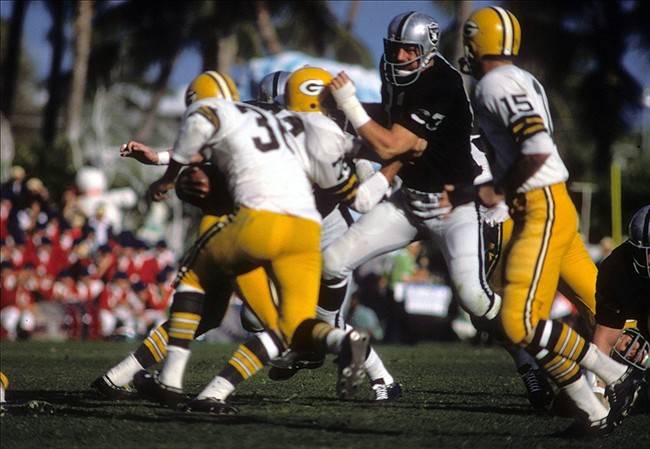 Oakland Raiders DE #83 Ben Davidson 1968 Super Bowl against the GB Packers.jpg