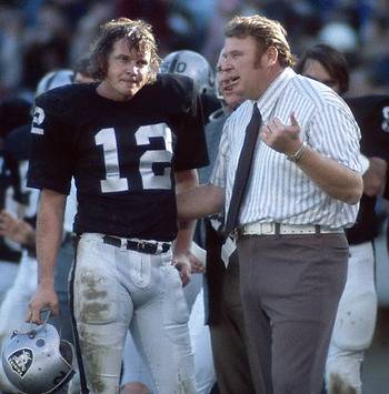 Oakland Raiders QB #12 Kenny Stabler & John Madden 1976.jpg