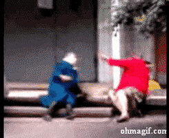 Old ladies handbag fight.gif