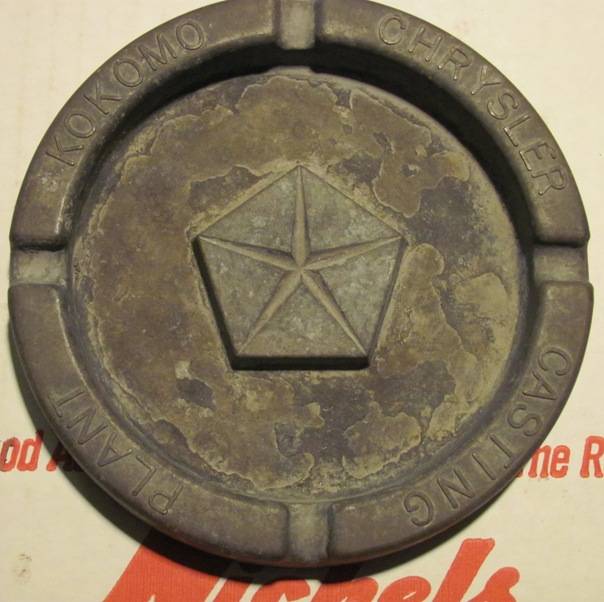 rare kokomo casting plant chrysler ash tray cast 1960s.JPG