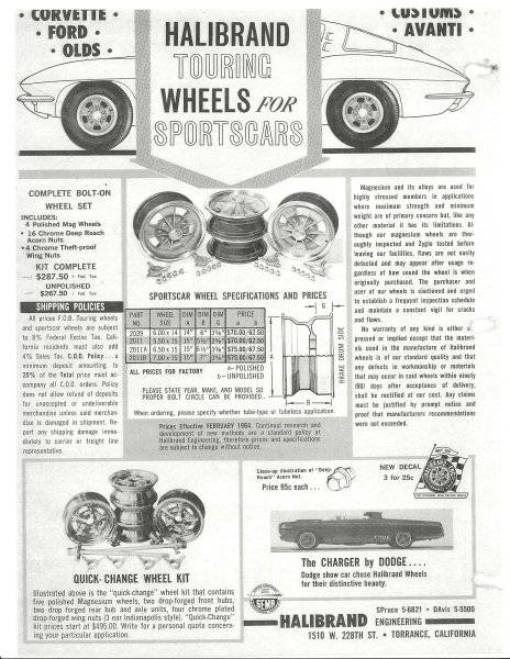 Rim Halibrand 1960s Sport Touring Charger & Corvette advert. #1.jpg