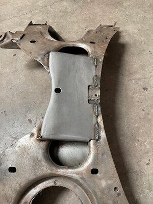 new skid plate installed on k member.JPG