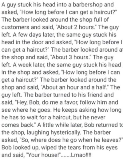 guy sticks his head in a barbershop 032823.jpg