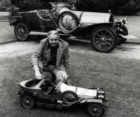 0000 Producer Albert R. ‘Cubby’ Broccoli with the full size car and its miniature counterpart ...jpg
