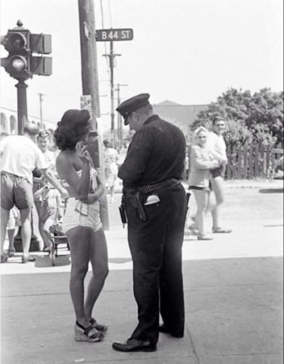 'Indecent exposure' at Rockaway Beach in the 1940s.jpg
