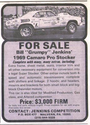 69 Camaro SS Bill Grumpy Jenkins for sale add.jpg