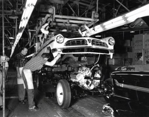 '55 Chrysler New Yorker body & frame with 'FirePower' 331 Hemi V8 are brought together on the ...jpg