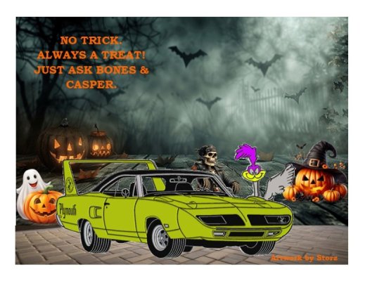 2025 1970 SUPERBIRD haunted bat BG Halloween NO TRICK SKELETON DRIVER REV2.jpg